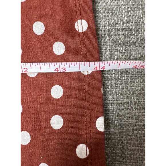 Isabel Maternity Rust Brown White Polka Dot Ruched Dress Midi L Summer Beach - Picture 7 of 7